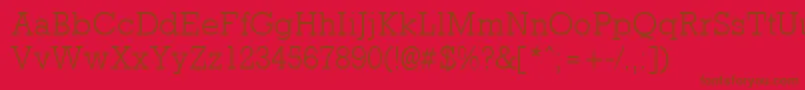 RockneyLight Font – Brown Fonts on Red Background