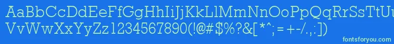 RockneyLight Font – Green Fonts on Blue Background
