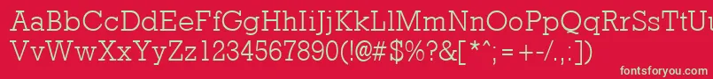 RockneyLight Font – Green Fonts on Red Background