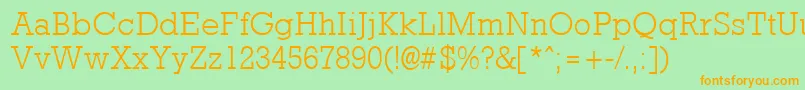 RockneyLight Font – Orange Fonts on Green Background