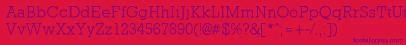 RockneyLight Font – Purple Fonts on Red Background