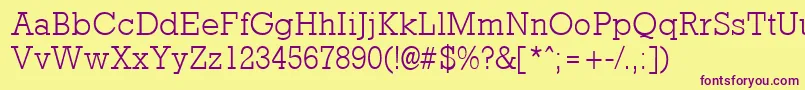 RockneyLight Font – Purple Fonts on Yellow Background