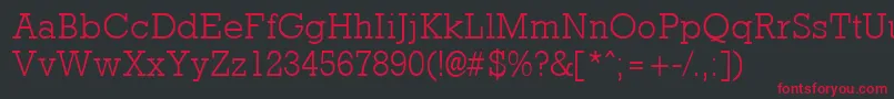 RockneyLight Font – Red Fonts on Black Background