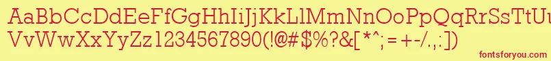RockneyLight Font – Red Fonts on Yellow Background