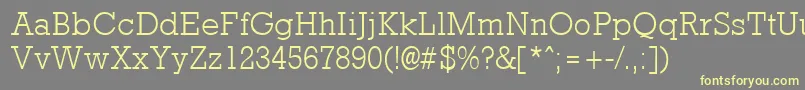 RockneyLight Font – Yellow Fonts on Gray Background