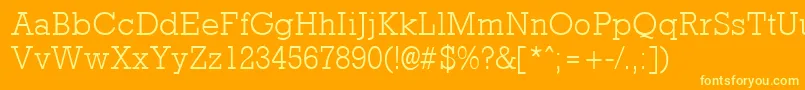 RockneyLight Font – Yellow Fonts on Orange Background