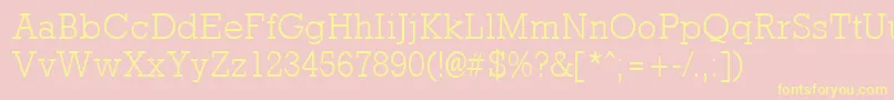 RockneyLight Font – Yellow Fonts on Pink Background