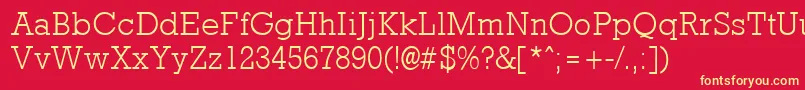 RockneyLight Font – Yellow Fonts on Red Background