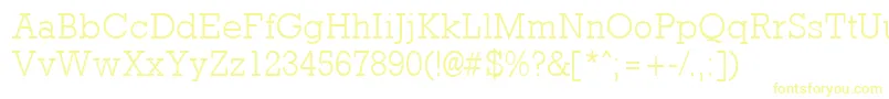 RockneyLight-fontti – keltaiset fontit valkoisella taustalla
