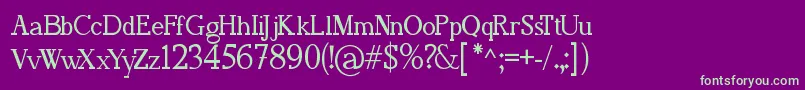 FafersIrregularSerifFont Font – Green Fonts on Purple Background