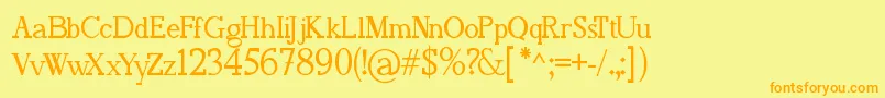 FafersIrregularSerifFont Font – Orange Fonts on Yellow Background