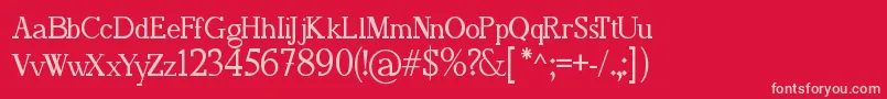 FafersIrregularSerifFont Font – Pink Fonts on Red Background