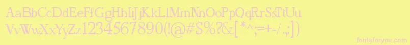 FafersIrregularSerifFont Font – Pink Fonts on Yellow Background