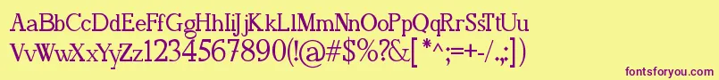 FafersIrregularSerifFont Font – Purple Fonts on Yellow Background