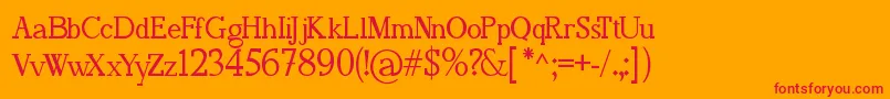 FafersIrregularSerifFont Font – Red Fonts on Orange Background