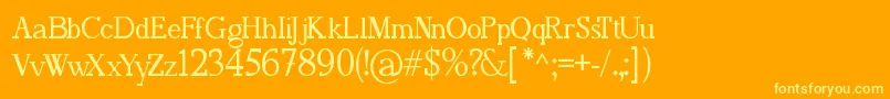 FafersIrregularSerifFont Font – Yellow Fonts on Orange Background