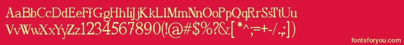 FafersIrregularSerifFont Font – Yellow Fonts on Red Background