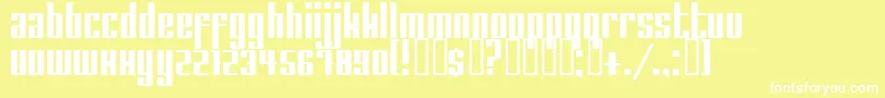 TheSauce-Schriftart – Weiße Schriften auf gelbem Hintergrund