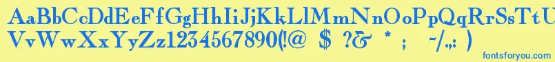 Fairfaxs Font – Blue Fonts on Yellow Background