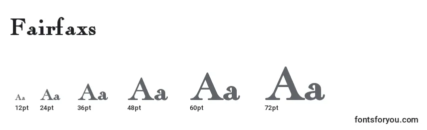 Размеры шрифта Fairfaxs