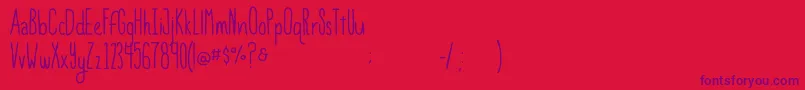 StrawberryAvalanche-Schriftart – Violette Schriften auf rotem Hintergrund