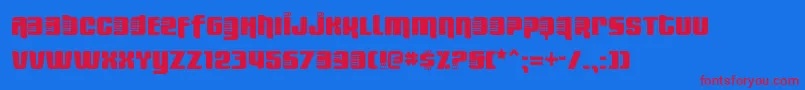 FreshBionikSe Font – Red Fonts on Blue Background