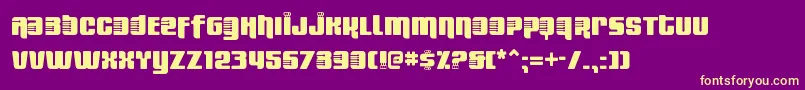 FreshBionikSe Font – Yellow Fonts on Purple Background