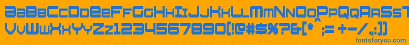 Police WhittleCondensed – polices bleues sur fond orange