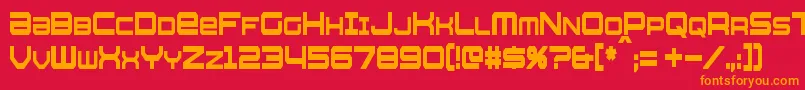 WhittleCondensed Font – Orange Fonts on Red Background