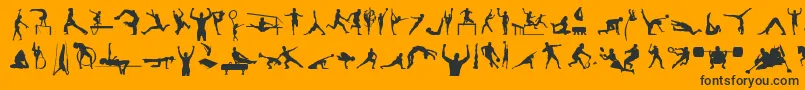 SportsTfb-Schriftart – Schwarze Schriften auf orangefarbenem Hintergrund