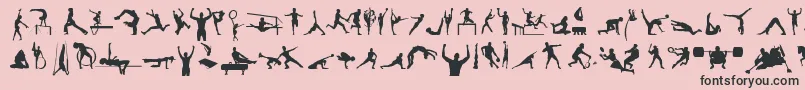 SportsTfb-fontti – mustat fontit vaaleanpunaisella taustalla