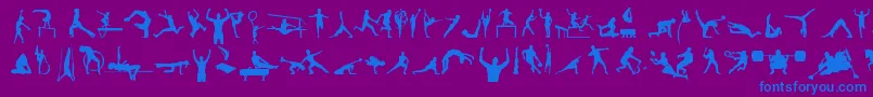 SportsTfb-Schriftart – Blaue Schriften auf violettem Hintergrund