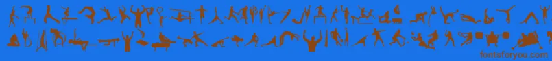SportsTfb Font – Brown Fonts on Blue Background