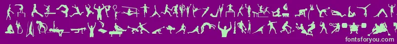 SportsTfb Font – Green Fonts on Purple Background