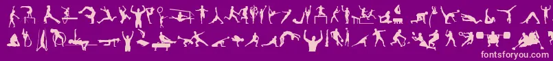 SportsTfb Font – Pink Fonts on Purple Background