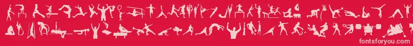 SportsTfb-Schriftart – Rosa Schriften auf rotem Hintergrund