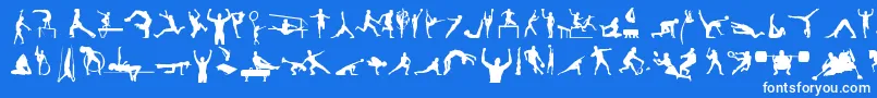 SportsTfb-fontti – valkoiset fontit sinisellä taustalla
