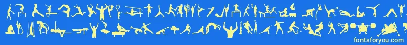SportsTfb-fontti – keltaiset fontit sinisellä taustalla