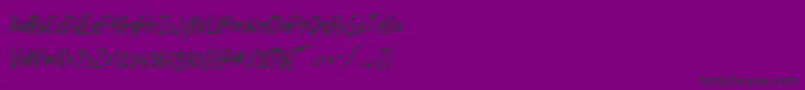 Crosspatchers-Schriftart – Schwarze Schriften auf violettem Hintergrund