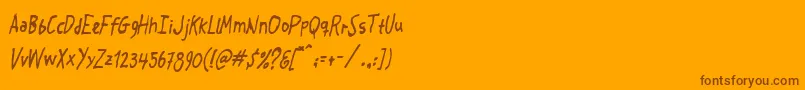 Crosspatchers Font – Brown Fonts on Orange Background