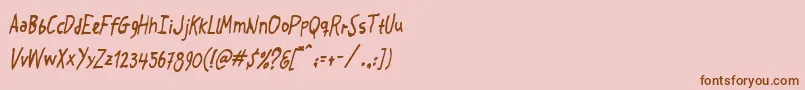 Crosspatchers-fontti – ruskeat fontit vaaleanpunaisella taustalla