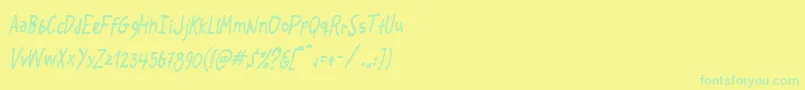 フォントCrosspatchers – 黄色い背景に緑の文字