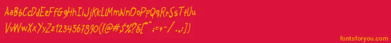 Crosspatchers Font – Orange Fonts on Red Background