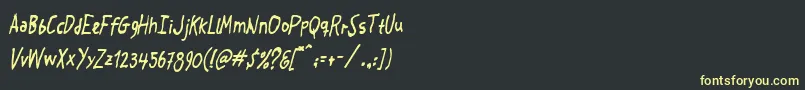 Fonte Crosspatchers – fontes amarelas em um fundo preto