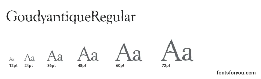 Размеры шрифта GoudyantiqueRegular