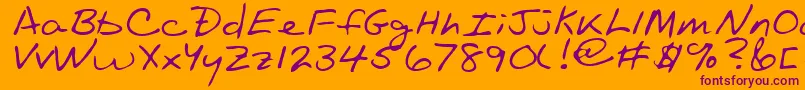 OaklandRegular Font – Purple Fonts on Orange Background