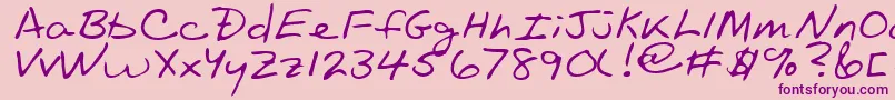 OaklandRegular Font – Purple Fonts on Pink Background