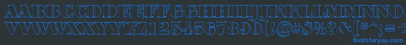 ABodoniortotitulshBlack Font – Blue Fonts on Black Background