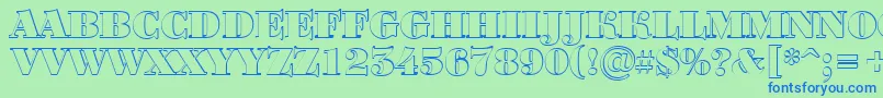ABodoniortotitulshBlack Font – Blue Fonts on Green Background