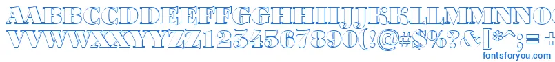 フォントABodoniortotitulshBlack – 白い背景に青い文字